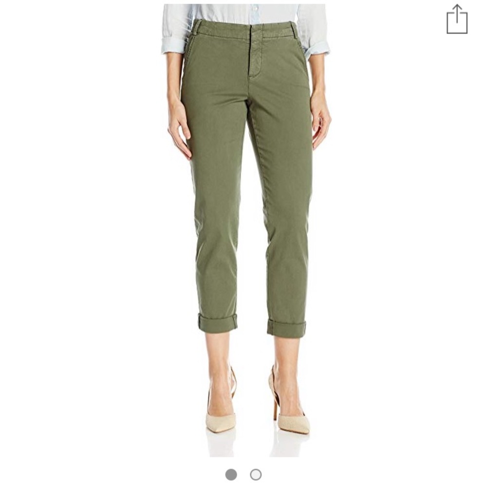 NYDJ military green roll cuff chinos size 4